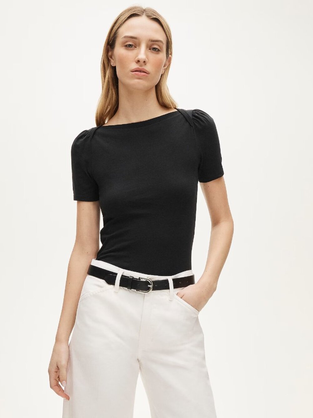 Vintage jersey puff-sleeve T-shirt